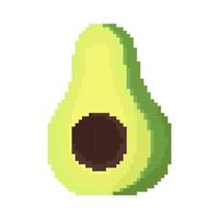 avocado fruit illustration with pixel theme vector