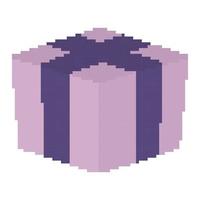 gift box illustration with pixel theme vector