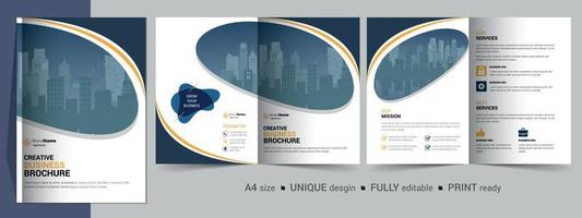 Corporate Business Bifold Brochure Template Design vector