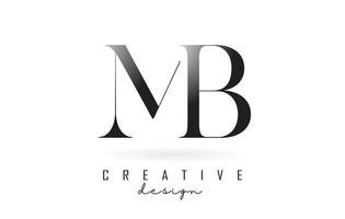 MB m b letter design logo logotype concept with serif font and elegant style vector illustration.