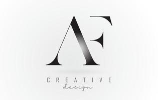 Concepto de logotipo de diseño de letra af af con fuente serif y estilo elegante ilustración vectorial. vector