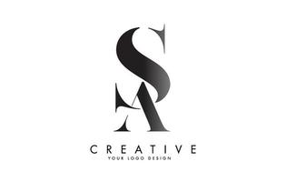 SA S A letter logo design with logotype concept and serif font. SA icon with an elegant and stylish look vector illustration.