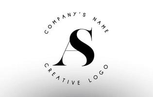 Letters AS A S Logo with a minimalist design. United AS Icon with Circular Name Pattern. vector