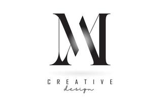 AM a m letter design logo logotype concept with serif font and elegant style vector illustration.