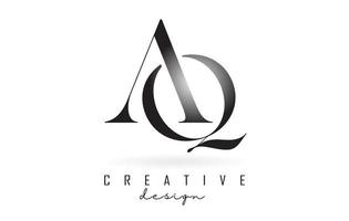 AQ a q letter design logo logotype concept with serif font and elegant style vector illustration.