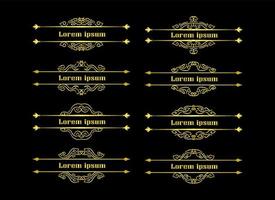 Gold Borders Elements Set Collection, ornament Vector