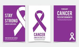 World Cancer Day. Simple Background Vector Illustration Flat Style. Suitable for poster, cover, social banner, or flyer