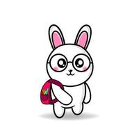 cute rabbit back to school design mascot kawaii vector