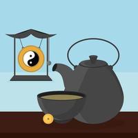 chinese tea time vector