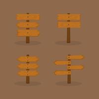 conjunto de letreros de madera vector