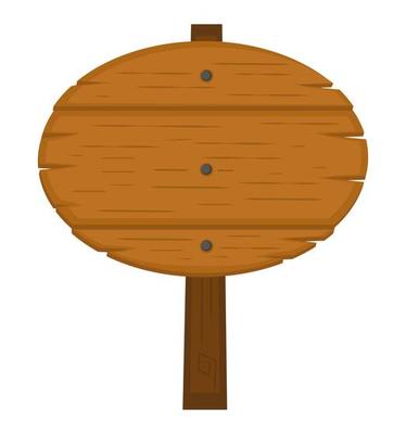 round wooden sign