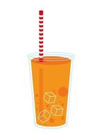 batido de naranja y hielo vector