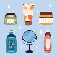 icons skin care products vector