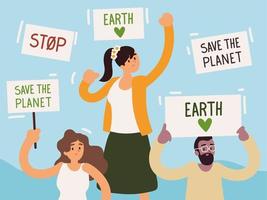 people and save the planet vector