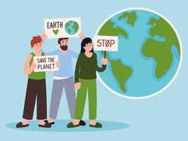 activists and save the planet vector