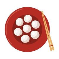 chinese food and sticks vector