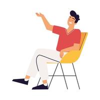 man resting on chair vector