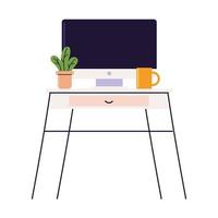 computer on table vector