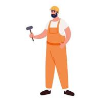 repairman with hammer vector