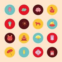 set chinese new year vector