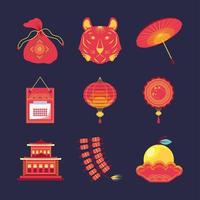 icons chinese new year vector