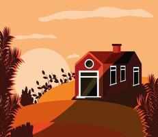 house in the hill vector