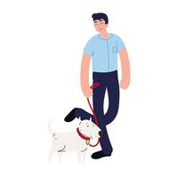 man walking with a dog vector