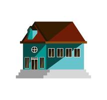 house with stairs vector