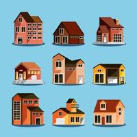 set icons houses vector