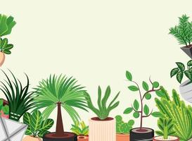 potted plants foliage vector