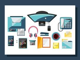 workplace office devices vector