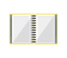 cuaderno abierto de papel rayado vector