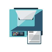 office printer with paper vector