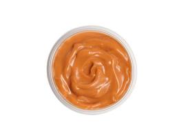 Thai tea custard on white background photo