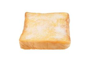 Slices toast bread on white background photo