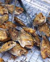 salted fish fried in Thai market photo