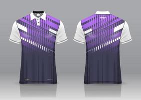 Diseño de uniforme de camisa de polo, se puede utilizar para bádminton, golf en la vista frontal, vista posterior. vector de maqueta de jersey, diseño premium muy simple y fácil de personalizar