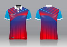 Diseño de uniforme de camisa de polo, se puede utilizar para bádminton, golf en la vista frontal, vista posterior. vector de maqueta de jersey, diseño premium muy simple y fácil de personalizar