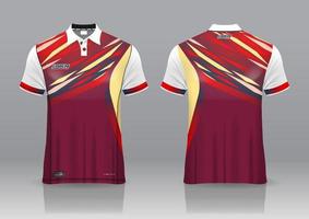 Diseño de uniforme de camisa de polo, se puede utilizar para bádminton, golf en la vista frontal, vista posterior. vector de maqueta de jersey, diseño premium muy simple y fácil de personalizar