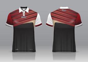 Diseño de uniforme de camisa de polo, se puede utilizar para bádminton, golf en la vista frontal, vista posterior. vector de maqueta de jersey, diseño premium muy simple y fácil de personalizar