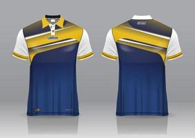 Diseño de uniforme de camisa de polo, se puede utilizar para bádminton, golf en la vista frontal, vista posterior. vector de maqueta de jersey, diseño premium muy simple y fácil de personalizar