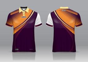 polo shirt uniform design, can be used for badminton, golf in front view, back view. jersey mockup Vector, design premium very simple and easy to customize vector