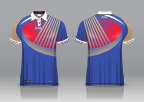 Diseño de uniforme de camisa de polo, se puede utilizar para bádminton, golf en la vista frontal, vista posterior. vector de maqueta de jersey, diseño premium muy simple y fácil de personalizar