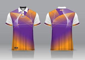 Diseño de uniforme de camisa de polo, se puede utilizar para bádminton, golf en la vista frontal, vista posterior. vector de maqueta de jersey, diseño premium muy simple y fácil de personalizar