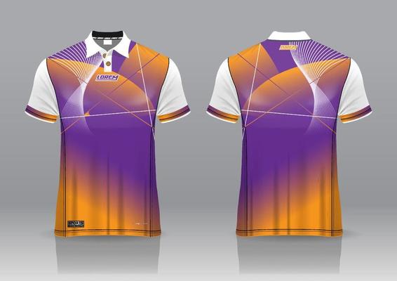 polo shirt uniform design, can be used for badminton, golf in front view, back view. jersey mockup Vector, design premium very simple and easy to customize