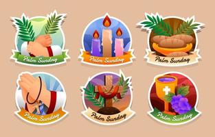 Palm Sunday Celebration Stickers vector