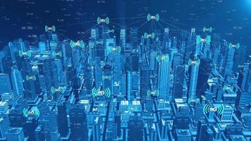 Future science fiction smart city 5g cloud computing Internet of things conn video