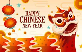 celebrando el año nuevo chino con la danza del león vector