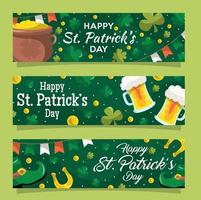 conjunto de banners del día de san patricio vector