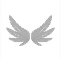 left and right wing vector with feathers